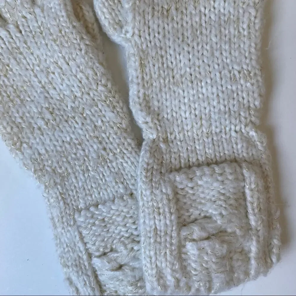 Youth Cream + Gold Thread Gloves • Sz 4/6